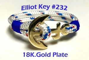 Nautisch vergoldet 18K Ankerarmband Paracord Männer & Frauen Mode Schmuck  - Bild 1 von 51