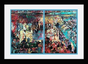 LEROY NEIMAN - 'Introducción en el Madison Square Garden' • Panel doble con marco personalizado   - Imagen 1 de 2