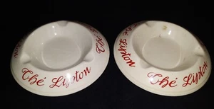 2 Cendriers publicitaires en Faïence de Moulin des loups THE LIPTON 705/ 20 bis - Foto 1 di 4