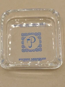 Vintage Clear/Blue Glass Ashtray Acapulco Princess Pierre Marques Advertising  - Picture 1 of 2