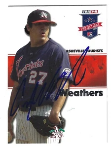 CASEY WEATHERS ASHEVILLE TOURISTS SIGNED 2008 CARD COLORADO ROCKIES CHICAGO CUBS - Picture 1 of 1
