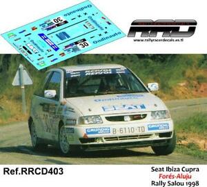 DECAL/CALCA 1/43; Seat Ibiza Cupra; Fores-Aluju; Rally Salou 1998