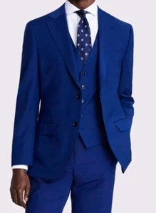 Moss Bros Men's Tailored Fit Royal Blue Performance Jacket Size UK 54R RRP £169 - Picture 1 of 15