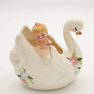 Vintage Napcoware Napco Swan & Baby Planter #C 9416 - Bild 1 von 9