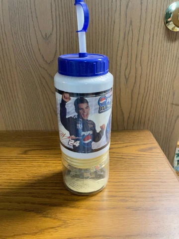Nascar Jeff Gordon #24 Pepsi Water Bottle Snack Container Bottom and Race Car Cover