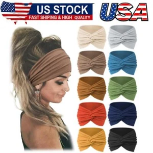 10 PCS Women Headbands African Wide Hair Wrap Extra Turban Head Bands for Lady - Picture 1 of 8