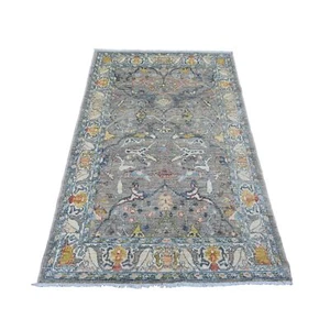 Alfombra de lana anudada a mano diseño Bijar Garus colección Aryana gris 4'x6'1" R20820 - Imagen 1 de 6