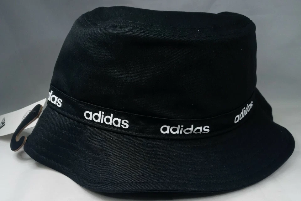 Adidas Women's Core Essentials Bucket Hat Cap Black White One Size OSFA