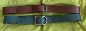 2x Belt Lot of GAP Leather Belts ROCKER Brwn (40")/Green(39") BOHO Brass S/M - Picture 1 of 6