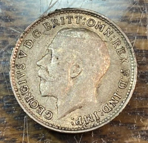 1919 Great Britain 3 Pence Nice Original AU KM-813 CHRC - Picture 1 of 2