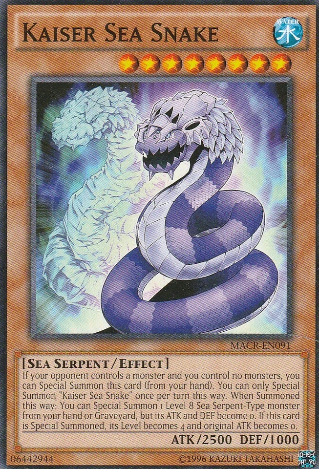 YUGIOH CARD 1 x  KAISER SEA SNAKE MACR-EN091 - Image 1 of 1