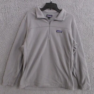 Patagonia Fleece Pullover Mens Large Gray Quarter Zip  Micro D Outdoor Hiking - Picture 1 of 10