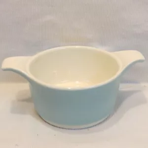 HTF! VTG Homer Laughlin Orbit Gravy Bowl Serving Dish Vista Blue and White MCM - Picture 1 of 11
