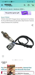 TOHUU 250-54011 Oxygen Sensor Upstream Air Fuel Ratio for Acura RSX Honda Civic - Bild 1 von 1