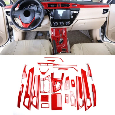 Cubierta interior de fibra de carbono roja para Toyota Corolla 2014-2018 Foto 1 de 4