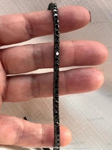 8Ct Round Cut AAA Black Diamond Unisex Tennis Bracelet 14k Black Gold Plated 7" - Picture 1 of 7