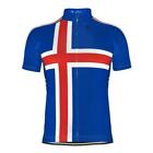 Iceland Flag Retro Mens Cycling Jersey Bicycle Jersey Cycling Shirt Bike Jersey