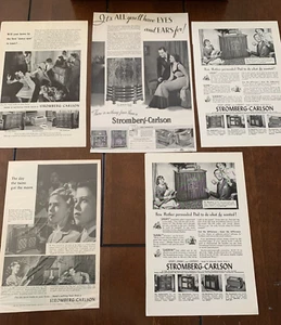 Vintage 1937-1940's Stromberg-Carlson Magazine Advertisements Lot of 5 - Picture 1 of 6