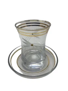 Vaso de chupito de vodka grande y platillo cristal joyado. - Imagen 1 de 12