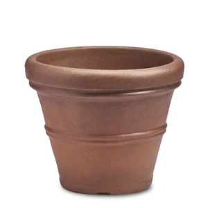 Crescent Garden Brunello Classic Rolled-Rim Planter, 14” (Rust) - Picture 1 of 4