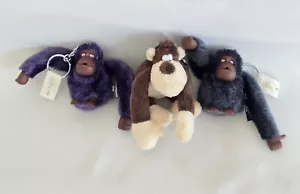 3 Gorilla Keychains, 2 Kipling "Gus", "Kim" + 1 Brown Gorilla Marketing - Picture 1 of 14