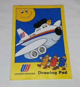 United Airlines Drawing Pad For Kids Vintage 1992 Blank Unused Unmarked Airplane - Picture 1 of 5