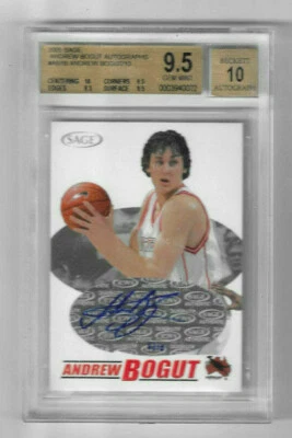 ANDREW BOGUT BGS 9.5 2005 Sage Basketball Autograph, Auto, #/10, Rare, Gem Mint - Image 1 of 2