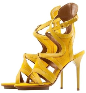 BALENCIAGA RARE YELLOW CAGED GLADIATOR SEXY SANDALS EU 35.5 I LOVE SHOES - Picture 1 of 7