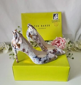 TED BAKER Mishia floral-print satin court shoes size 5.5 UK 38.5 EU - Picture 1 of 9