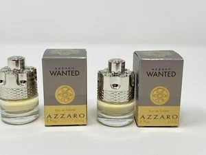 4 AZZARO WANTED MEN EAU DE TOILETTE .1 OZ SPLASH MINI NEW in Box - Picture 1 of 3