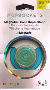 PopSockets Poignée Téléphone Magnétique avec MagSafe Bleu Irisé Translucide *Neuf - Photo 1 sur 2