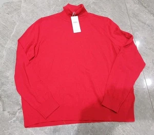 M&S CollectionPure Merino Wool Roll Neck Jumper Size 14 RED - Picture 1 of 7