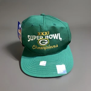 Gorra con cierre a presión Green Bay Packers Super Bowl XXXI Champions de colección años 90 Drew Pearson - Imagen 1 de 11