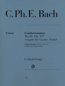 C Ph E Bach Gamba Sonatas Wq 88 136 137 for Viola & Piano Henle Urtext Book - Picture 1 of 1