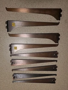 VTG 12"Shelf Standard Bracket Single Slot 2 hook LOT Of 9 made in USA, Free Ship - Picture 1 of 5