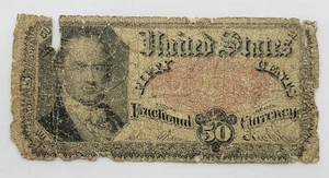 1875 US Fractional Currency, 50 cents, Heavily Circulated, William H. Crawford - Picture 1 of 4