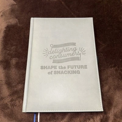 Journal Books Gray Leather Lined White Paper Journal / 2 Ribbon Placeholders - Image 1 of 4