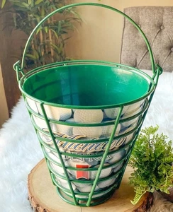 Michelob Ultra Golf Ball Beer Ice Bucket Green Metal Basket Handle Vintage RARE - Picture 1 of 7