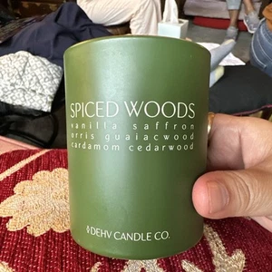 DEHV Candle Co. Scented Soy Blend 8oz. Candle ~ Spiced Woods ~ New With Box - Picture 1 of 7