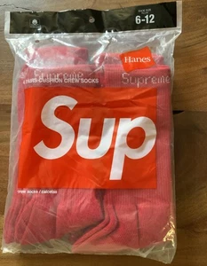 Calcetines Supreme Hanes Crew (paquete de 4) - rojos - Imagen 1 de 3