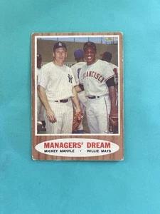 1962 Topps Managers’ Dream Mickey Mantle, Willie Mays #18 G-VG - Bild 1 von 2