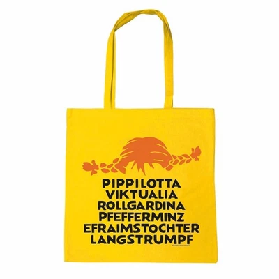 Logoshirt® Pippi Langstrumpf | Name | Baumwolltasche Stofftasche Tote-Bag, gelb