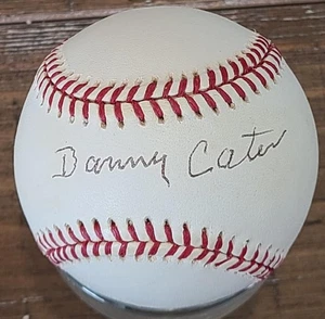 DANNY CATER SIGNED OAL BUDIG BASEBALL YANKEES A'S PHILLIES RED SOX - Picture 1 of 2