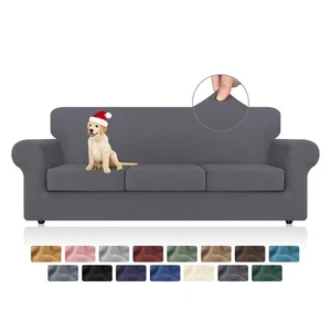 4 Pieces Stretch Couch Covers for 3 Cushion Couch Sofa pet Friendly， Sofa Cov... - Picture 1 of 7