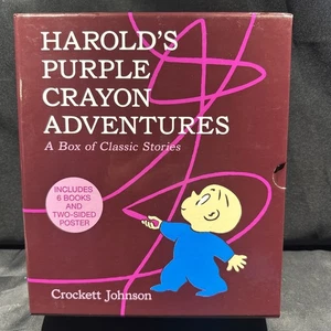 NEW No Poster Harold's Purple Crayon Adventures Classic Stories 6 Book Box Set - Picture 1 of 7