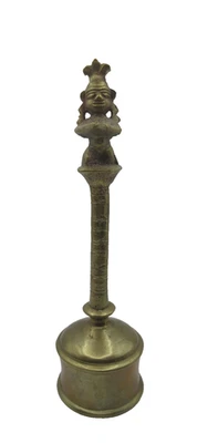 Antigua estatuilla campana budismo templo 10" Buda de latón de colección SONIDO DURADERO Foto 1 de 4