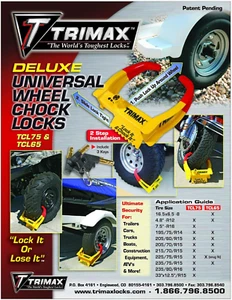 Trimax Wheel Chock Lock  TCL75 Deluxe Universal Wheel Lock - Picture 1 of 7