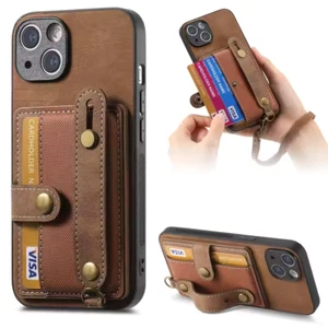 Fashion Card Wallet Leather Phone Case For iPhone 15/15 Pro/15 Plus/15 Pro max - Picture 1 of 8