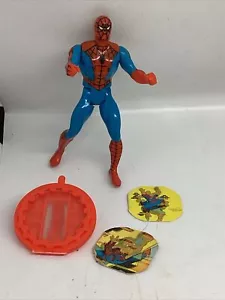 1984 Mattel Marvel Secret Wars Spider-Man Complete With Shield 2 Hologram Cards - Picture 1 of 1