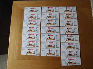 22 Stück verschiedene Namensaufkleber teils mehrfach für Nutella Glas 450 g - Bild 1 von 3